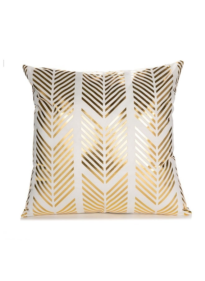 yongsheng Gold and White Throw Pillows Farmhouse Decorative Throw Pillow Case Indoor Outdoor Cushion Cover Geometric Pillowcase for Couch Living Room Bedroom 45*45cm  - Image 1
