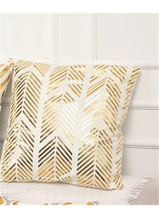 yongsheng Gold and White Throw Pillows Farmhouse Decorative Throw Pillow Case Indoor Outdoor Cushion Cover Geometric Pillowcase for Couch Living Room Bedroom 45*45cm  - Image 2