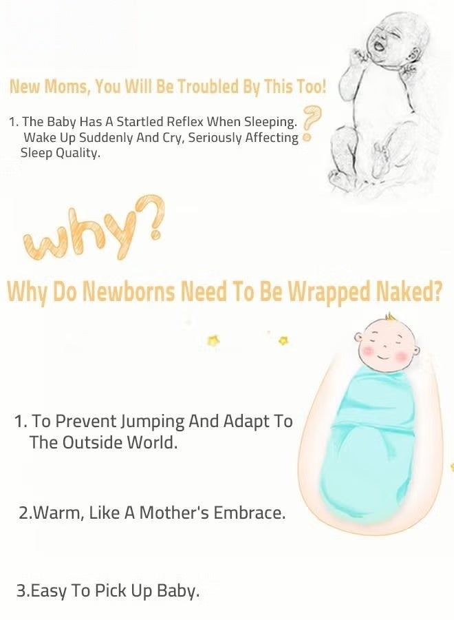 4 PCS Baby Swaddle Blanket Wrap Cap Gloves and Foot Straps Set Newborn Infant Sleep Sack With Caps 100% Breathable Cotton 0-4 Month - Image 3