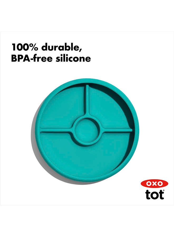 OXO TOT SILICONE DIVIDED PLATE - TEAL - Image 3