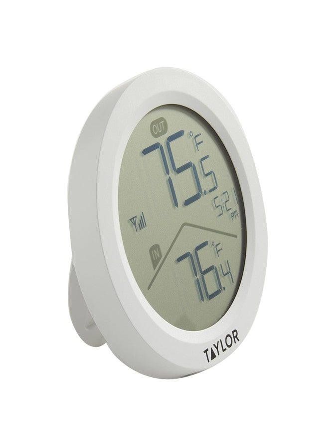 Taylor Digital Wireless Round Indoor Comfort Level Thermometer and Clock, Wireless Remote Sensor, Easy-to-Read Display for Home, Office, Greenhouse, Nursery, and Indoor Areas, LCD, White - Image 5
