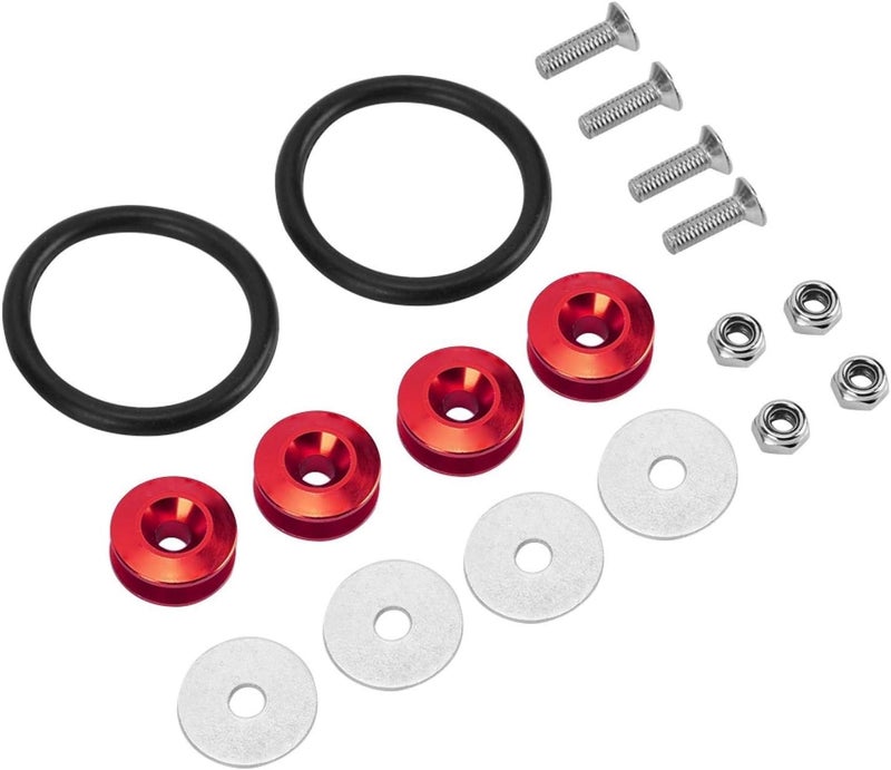 كلاراكو مثبتات سريعة الفك من كلاركو، مجموعة غسالات مثبتات سريعة الفك من كلاركو لمصد السيارة وغطاء واقي الطين وصندوق السيارة (أحمر) - Image 2