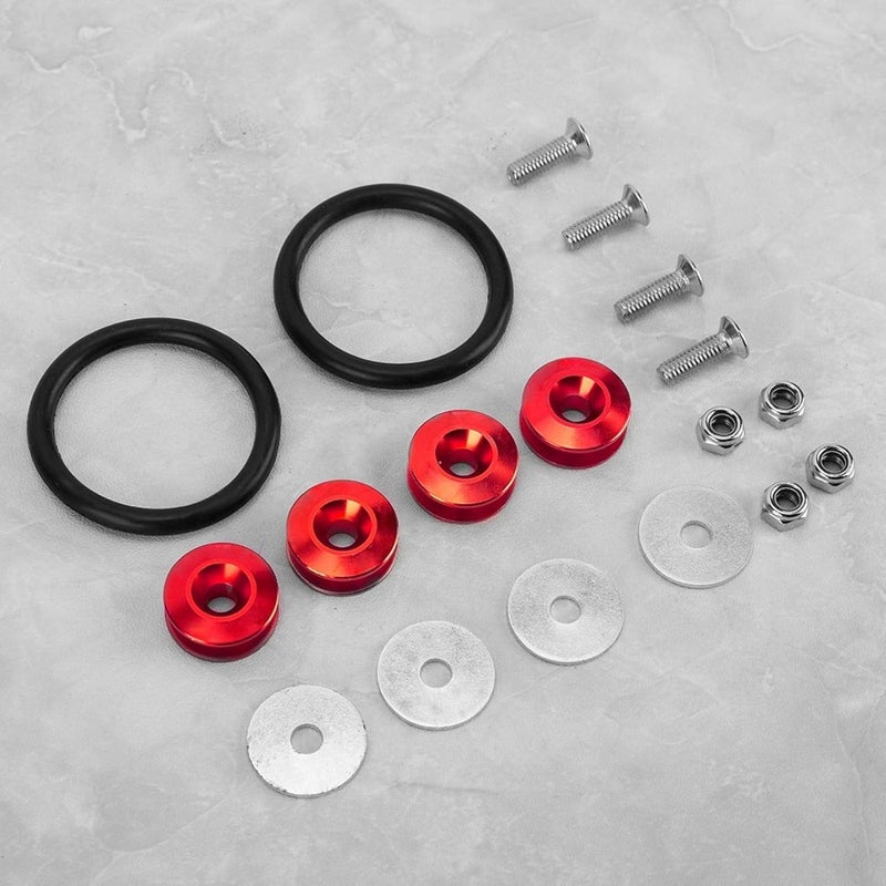 كلاراكو مثبتات سريعة الفك من كلاركو، مجموعة غسالات مثبتات سريعة الفك من كلاركو لمصد السيارة وغطاء واقي الطين وصندوق السيارة (أحمر) - Image 5