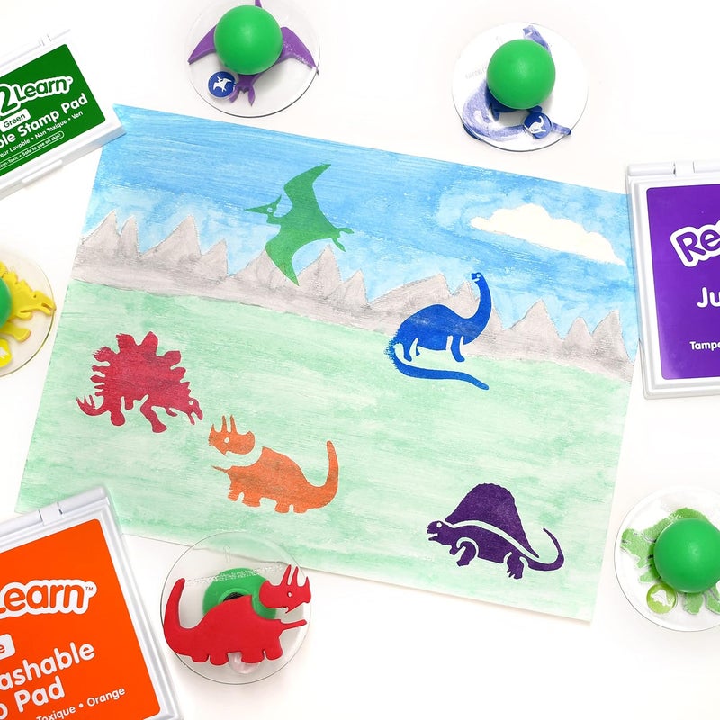 READY 2 LEARN Giant Stampers - Dinosaurs - Set of 6 - Easy to Hold Foam Stamps for Kids - Arts and Crafts Stamps for Displays, Posters, Signs and DIY Projects - Image 2