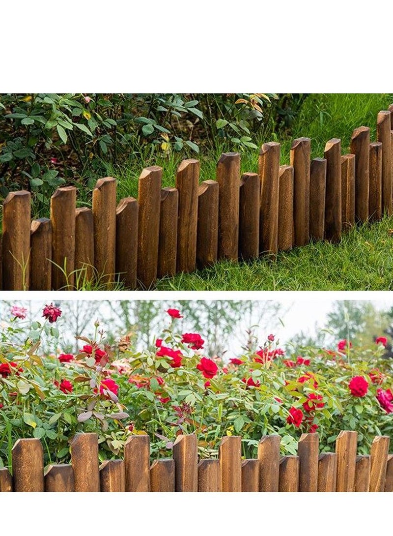 LINGWEI Garden Decorative Fence Roll Border Fixed Picket Fence Panel Edge Garden Patio Outdoor Lawn Edging Palisade Corrosion Resistant Wooden Edging Fence - Image 5