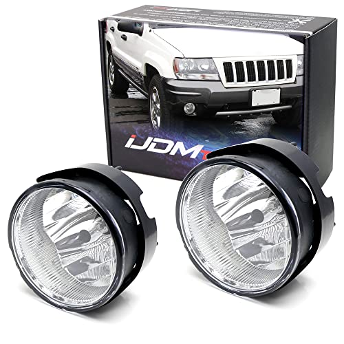 iJDMTOY OESpec Clear Lens Fog Light Assemblies w H109145 Halogen Bulbs Mounting Bracket Compatible With Jeep 2004 Grand Cherokee ONLY - Image 1