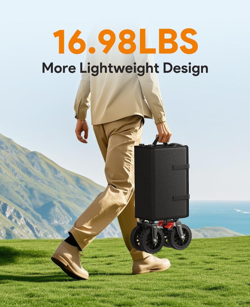 Raynesys Wagons Carts Foldable, Collapsible Foldable Wagon 330lbs Capacity, Large Capacity Wagon Cart with All-Terrain Wheels,Heavy Duty Utility Wagon Cart with Brakes for Camping Shopping Sports - Image 3