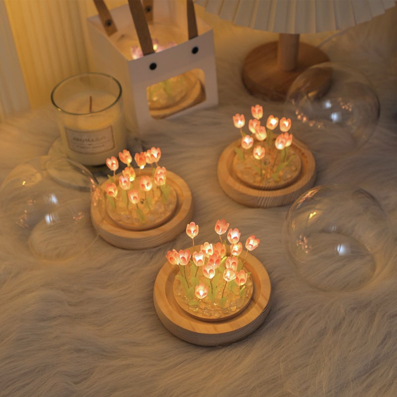 Tulip Night Light Handmade Diy Material Kit Creative Desktop Atmosphere Lamp Ornament Birthday Gift For Girls And Best Friends - Image 5