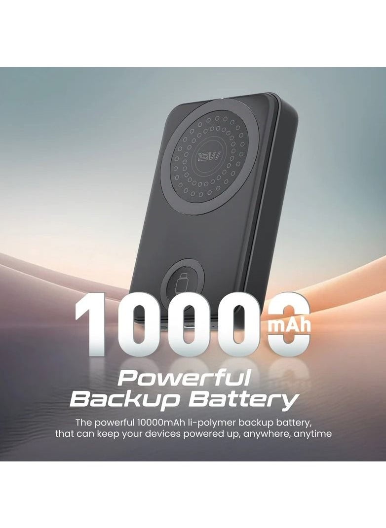 Raxoom - power bank10000 SuperCharge MagSafe Compatible & Apple Watch black - Image 1