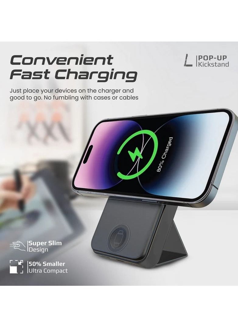 Raxoom - power bank10000 SuperCharge MagSafe Compatible & Apple Watch black - Image 1