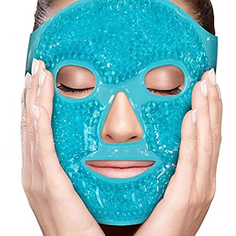 Perfecore Facial Mask Get Rid of Puffy Eyes Migraine Relief Sleeping Travel Therapeutic Hot Cold Compress Pack Gel Beads Spa Therapy Wrap for Sinus Face Puffiness Headaches Gel Mask - Image 2