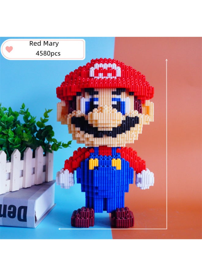 Large Mario Building Blocks Set For Boys And Girls Educational Assembly Toy Adult And Kids Puzzle Gift Losen ABS Material-Color:LS Yellow Skirt Star Dailou  - Image 2