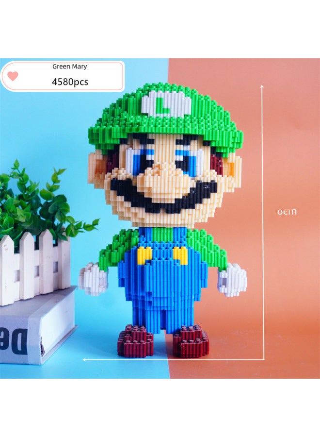 Large Mario Building Blocks Set For Boys And Girls Educational Assembly Toy Adult And Kids Puzzle Gift Losen ABS Material-Color:LS Yellow Skirt Star Dailou  - Image 3