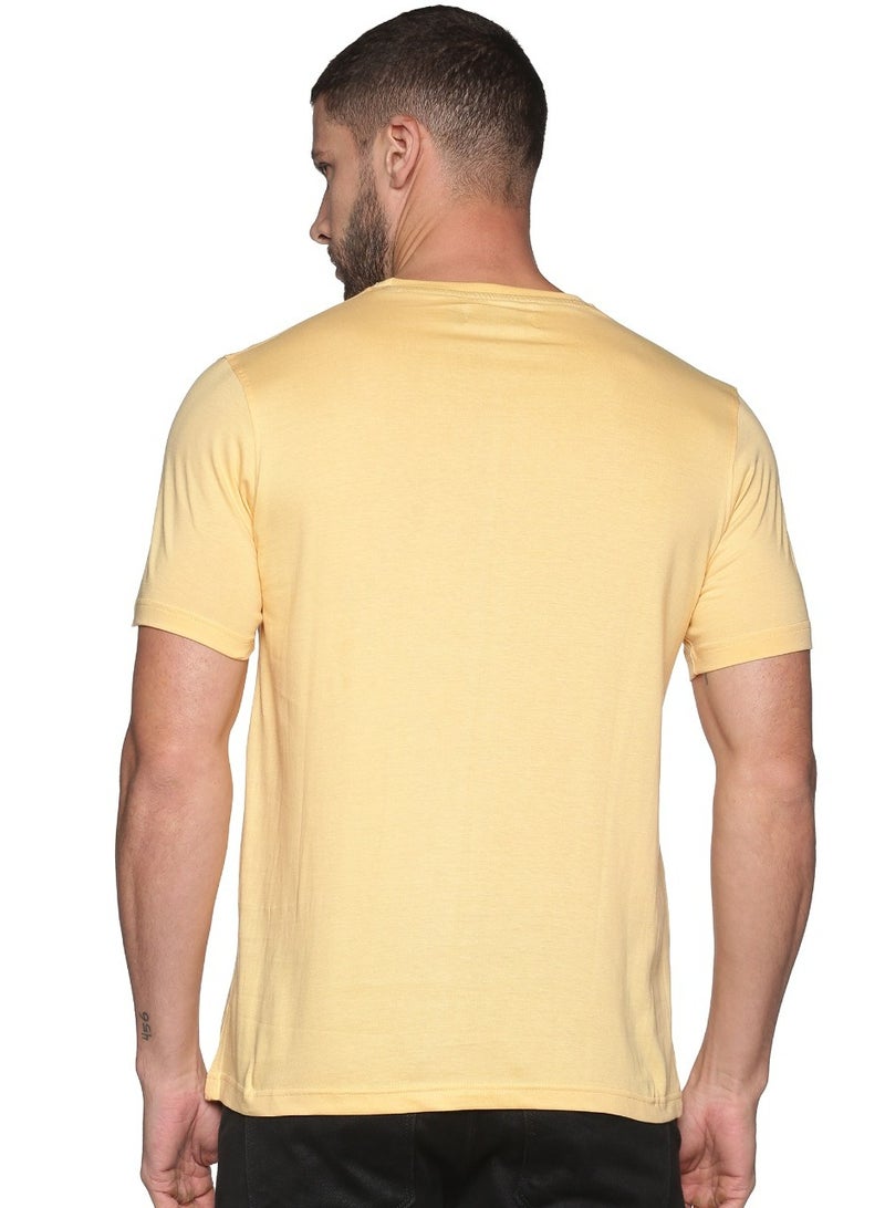 Simple and Rare Cotton Crew T-Shirt Yellow