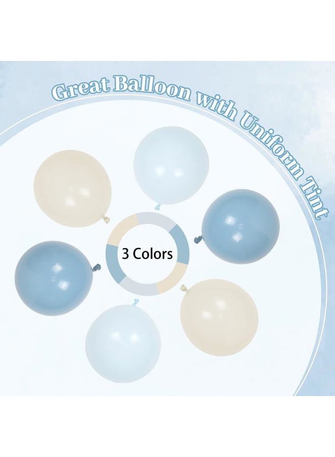 Leraqertra Blue Birthday Decorations for Women with Dusty Light Blue Confetti Sand White Foil Balloons Fringe Curtain Happy Birthday Banner for Birthday Party Decorations - Image 4