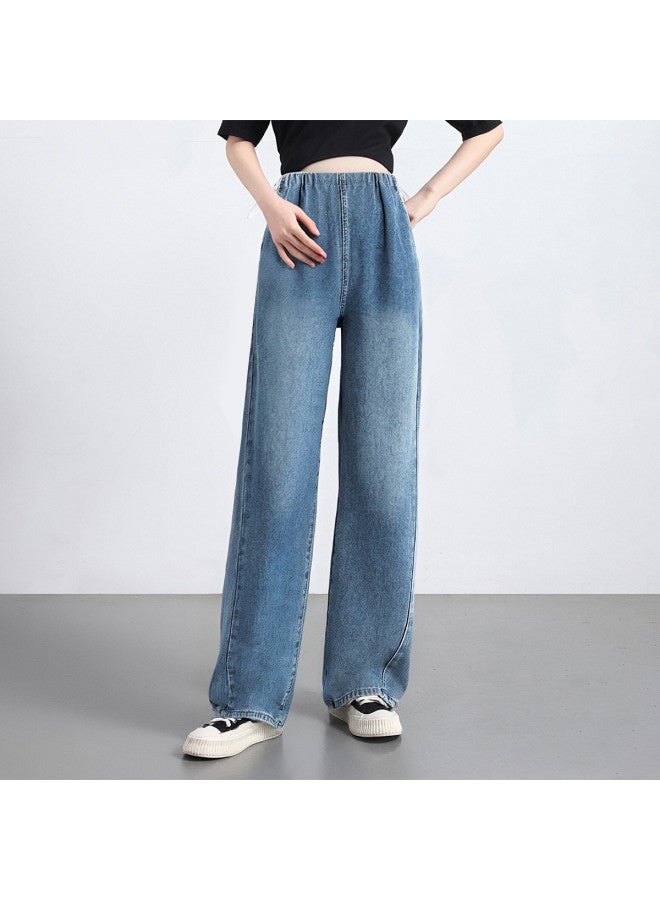 Bornbay Maternity Jeans For Spring & Summer, Drawstring Waist No Belly Band, Plus Size Straight Leg Wide Pants, Pregnancy Clothes - Image 2