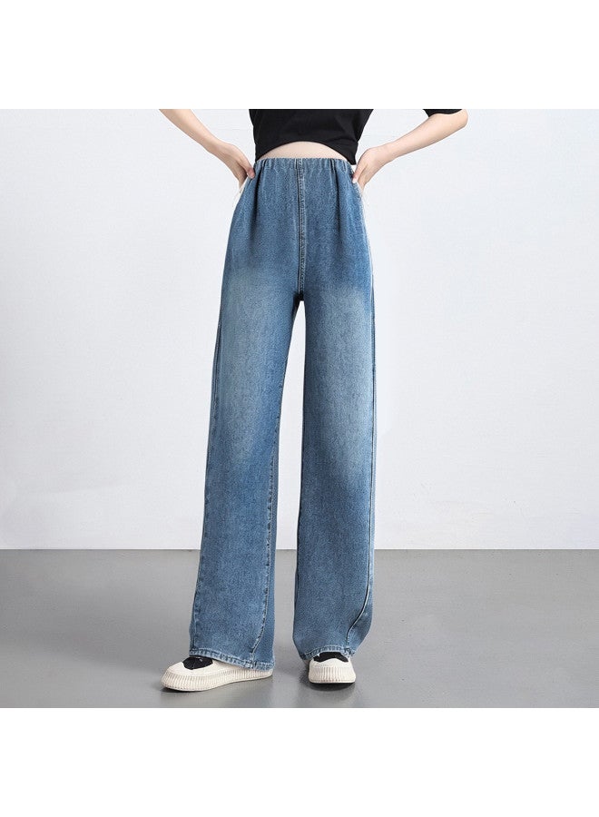 Bornbay Maternity Jeans For Spring & Summer, Drawstring Waist No Belly Band, Plus Size Straight Leg Wide Pants, Pregnancy Clothes - Image 3