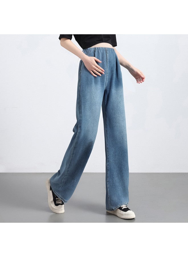 Bornbay Maternity Jeans For Spring & Summer, Drawstring Waist No Belly Band, Plus Size Straight Leg Wide Pants, Pregnancy Clothes - Image 5