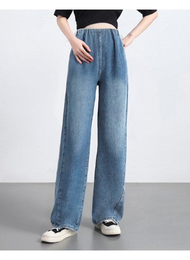 Bornbay Maternity Jeans For Spring & Summer, Drawstring Waist No Belly Band, Plus Size Straight Leg Wide Pants, Pregnancy Clothes - Image 1