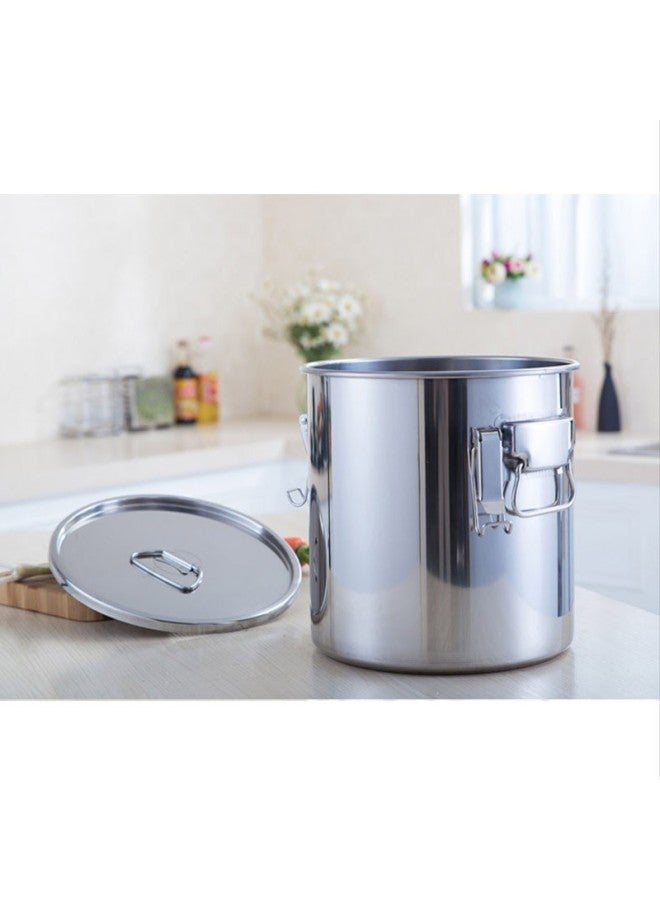 All-round Quanshi 304 Thickened Stainless Steel Sealed Bucket, Milk Container, Rice Container, Tea Leaf Container, Water Storage Container, Oil Storage Container, Storage Bucket, 30*30 - Image 2