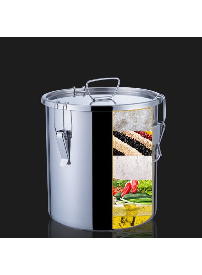 All-round Quanshi 304 Thickened Stainless Steel Sealed Bucket, Milk Container, Rice Container, Tea Leaf Container, Water Storage Container, Oil Storage Container, Storage Bucket, 30*30 - Image 3