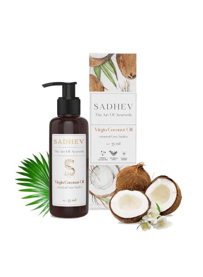 Sadhev Ayurvedic Cold Pressed 100% Virgin Coconut Oil - 75ml (Pack of 1) - Image 1