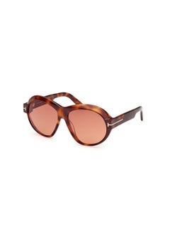 TOM FORD Women's Round Shape Acetate Sunglasses FT111353T59 Lens Size: 59 Millimeter - Blonde Havana  - Image 1