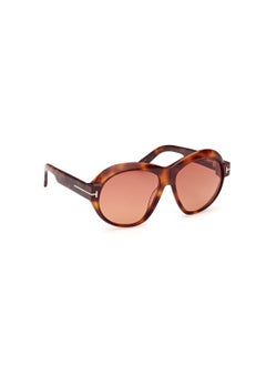 TOM FORD Women's Round Shape Acetate Sunglasses FT111353T59 Lens Size: 59 Millimeter - Blonde Havana  - Image 3