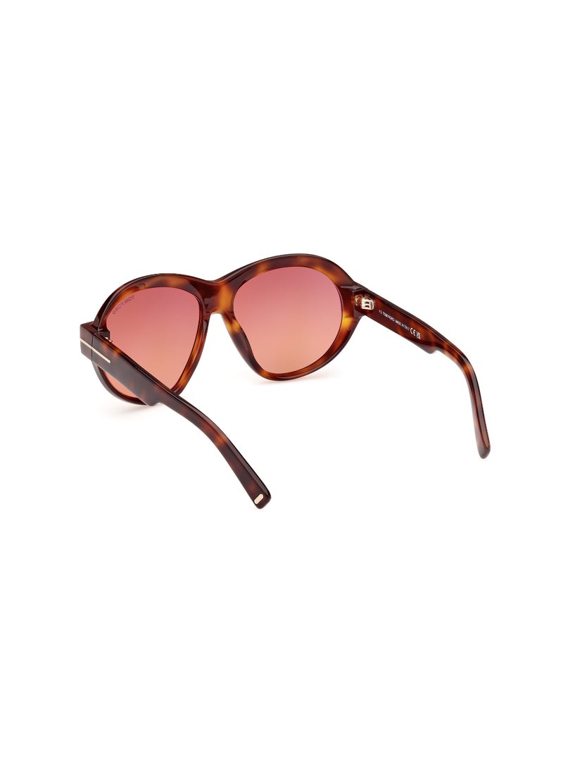 TOM FORD Women's Round Shape Acetate Sunglasses FT111353T59 Lens Size: 59 Millimeter - Blonde Havana - Image 5