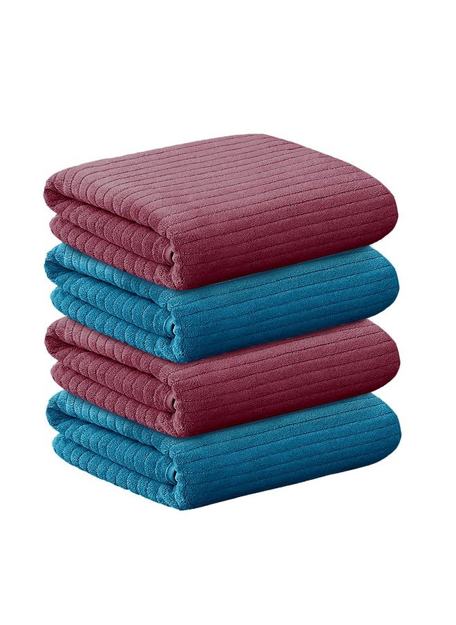Story@Home Story@Home Hand Towel Set of 4 | 400 GSM Microfiber Hand Towels | Color : Pink & Blue | Soft Towel & Absorbent Gym Towel | Quick Dry Towel for Kitchen Towel | Lightweight Bamboo Towels for Kids Towel  - Image 1
