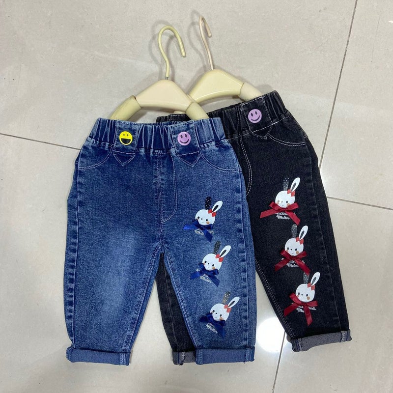 Girls' Jeans 2024 Children'S Wear New Western Style Small And Medium-Sized Children'S Korean Style Girls' Flared Pants Trendy Children'S Pants - Image 2