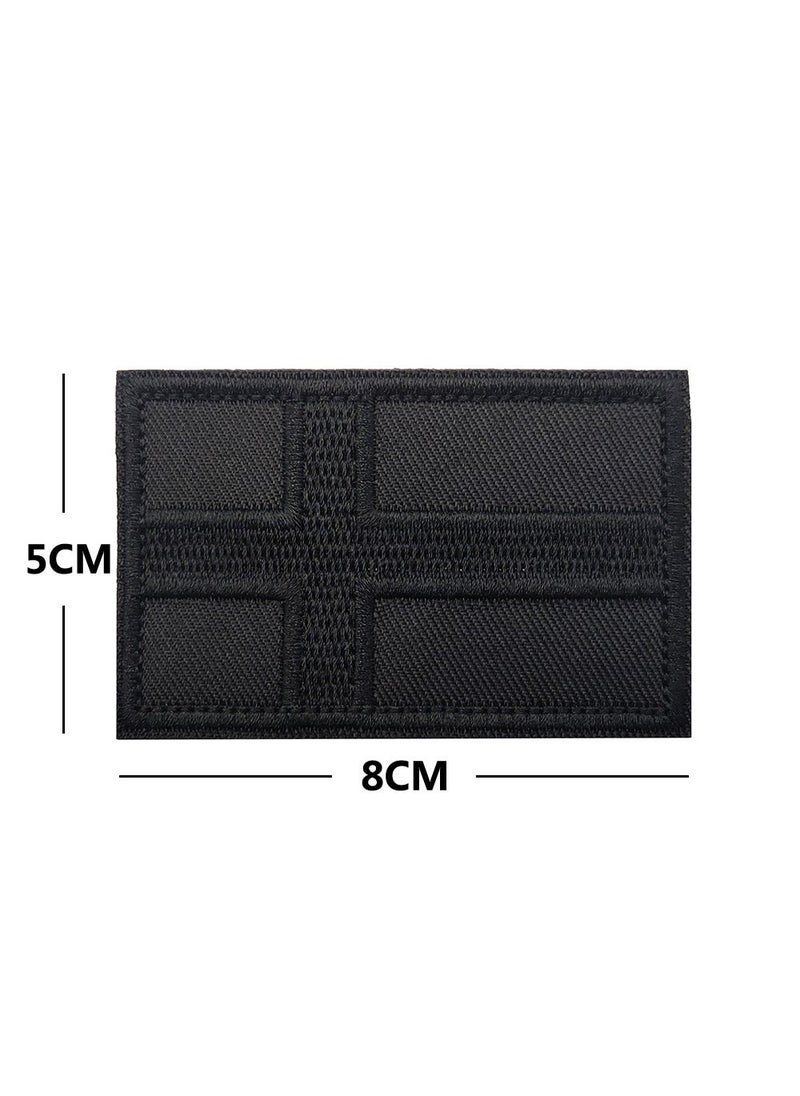 Nordic Countries Embroidered Patches V90442-3 Norwegian Black