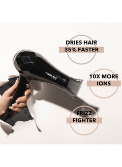 InStyler InStyler Turbo Max Ionic Dryer - Fast & Easy Drying for Healthy, Shiny Hair - Lightweight Efficient Hi-Torque Motor & Turbine Fan for Powerful Drying, Customize Heat, Power, Ion Levels  - Image 3