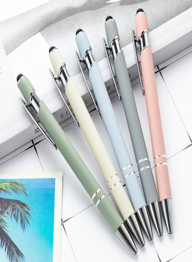 PASISIBICK 8 Pieces Ballpoint Pens, 2-in-1 Stylus Tip Retractable Ballpoint Pen, Metal Stylus Pen for Touch Screens, 1.0 mm Black Ink - Image 5