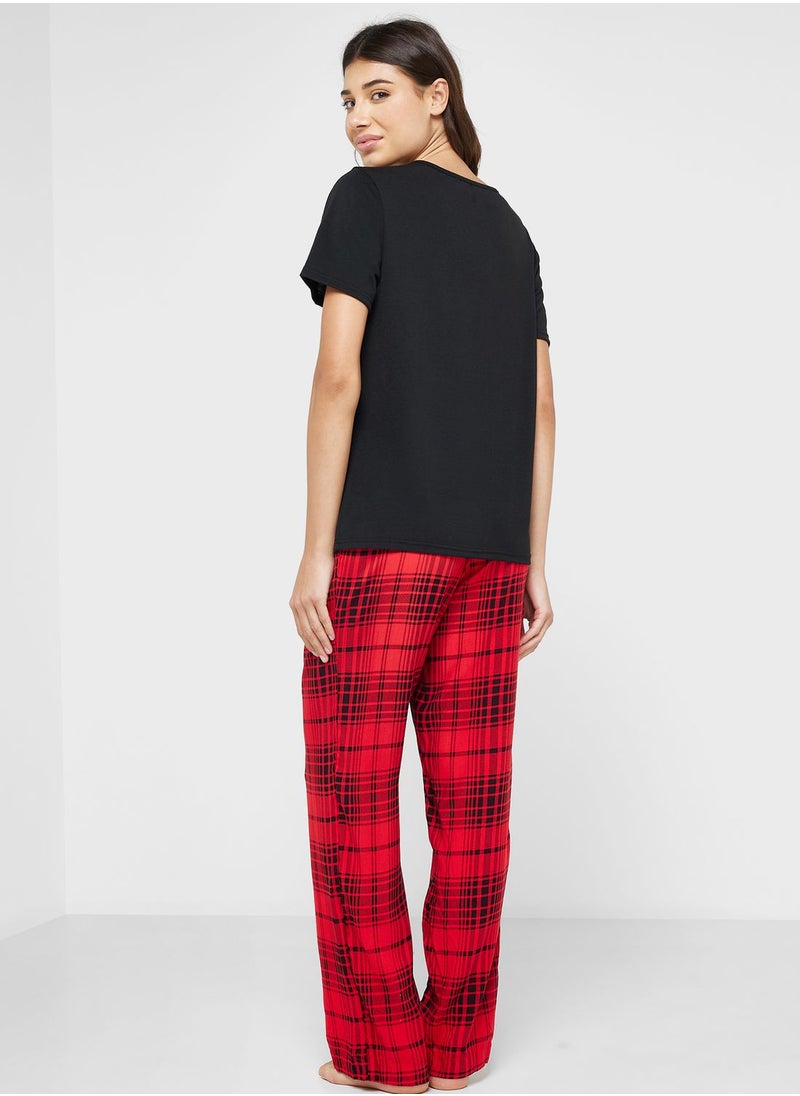 Check Print Pyjama Sets