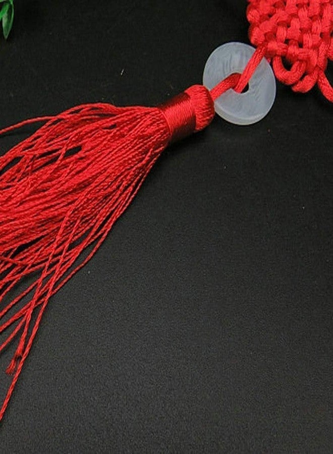 Essivox Chinese Traditional Red Knot Hanging Pendant with Jade Charm, Lucky Tassel Decoration for Home, Car, New Year Festival - Image 4