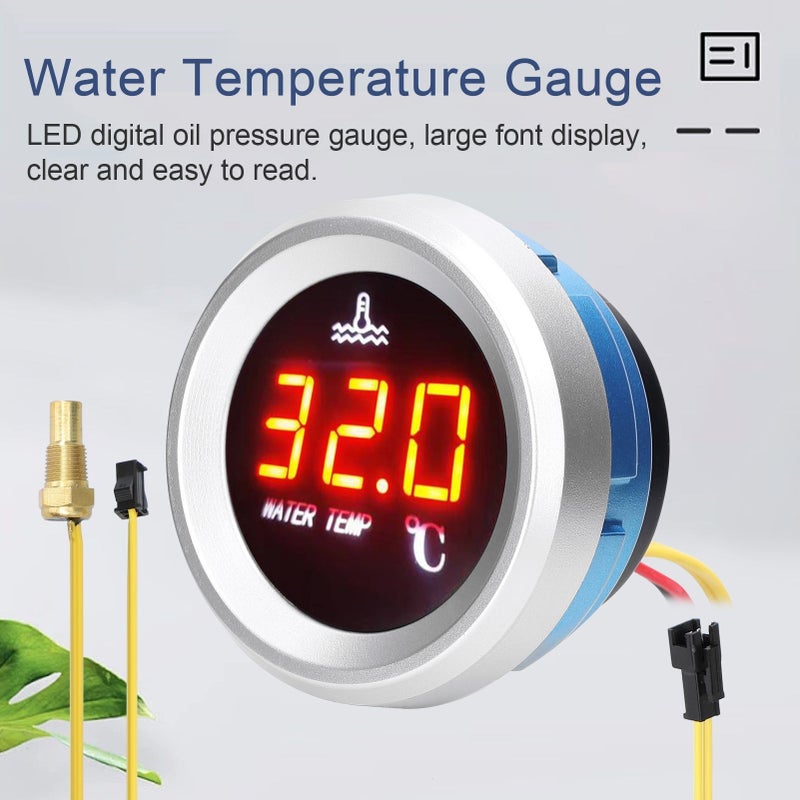 Agricultural vehicle round water temperature voltmeter 17mm silver - Image 1