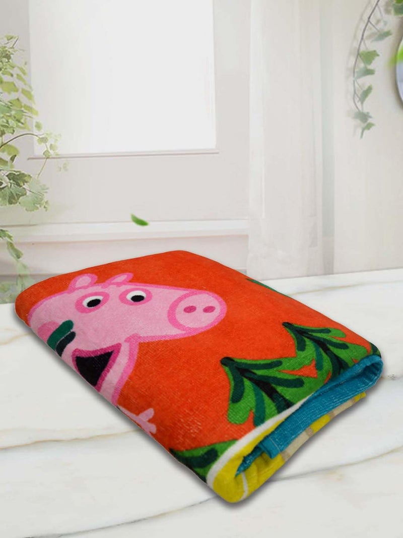 Athom Living Adventure Palms Peppa Pig Kids Cotton Bath Towel,Superhero Themed Soft & Absorbent Towel for Boys & Girls, 60x120cm, 350GSM - Image 3