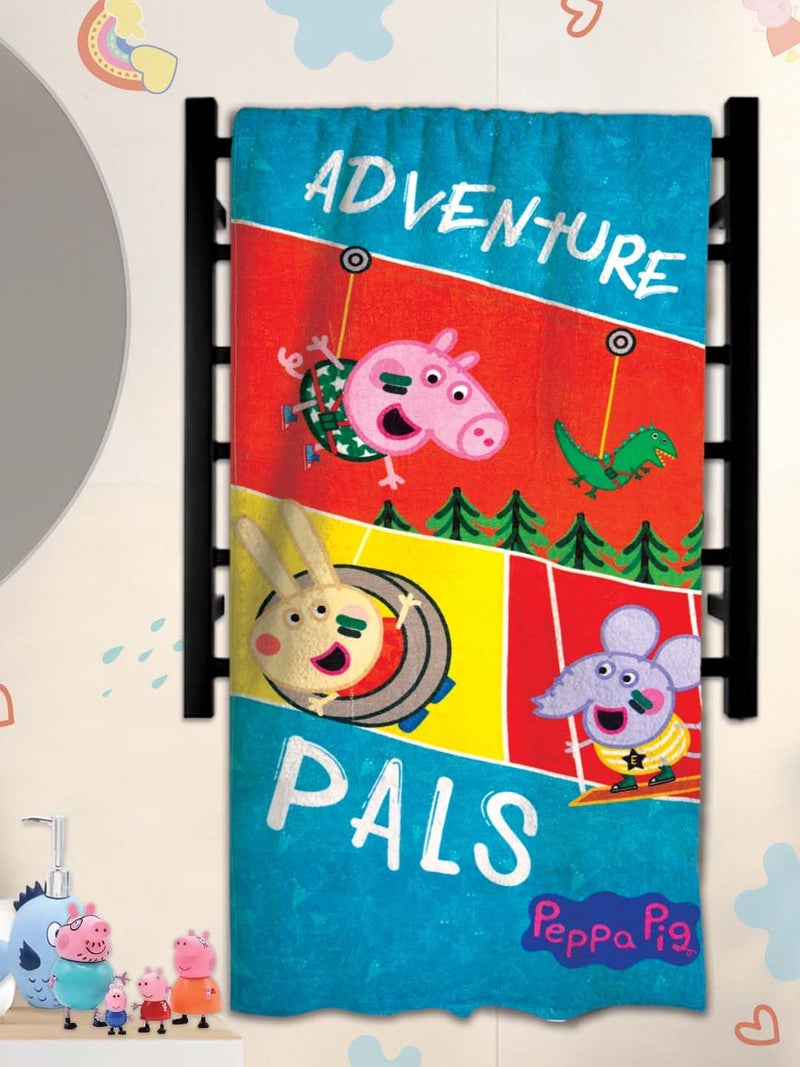 Athom Living Adventure Palms Peppa Pig Kids Cotton Bath Towel,Superhero Themed Soft & Absorbent Towel for Boys & Girls, 60x120cm, 350GSM - Image 2