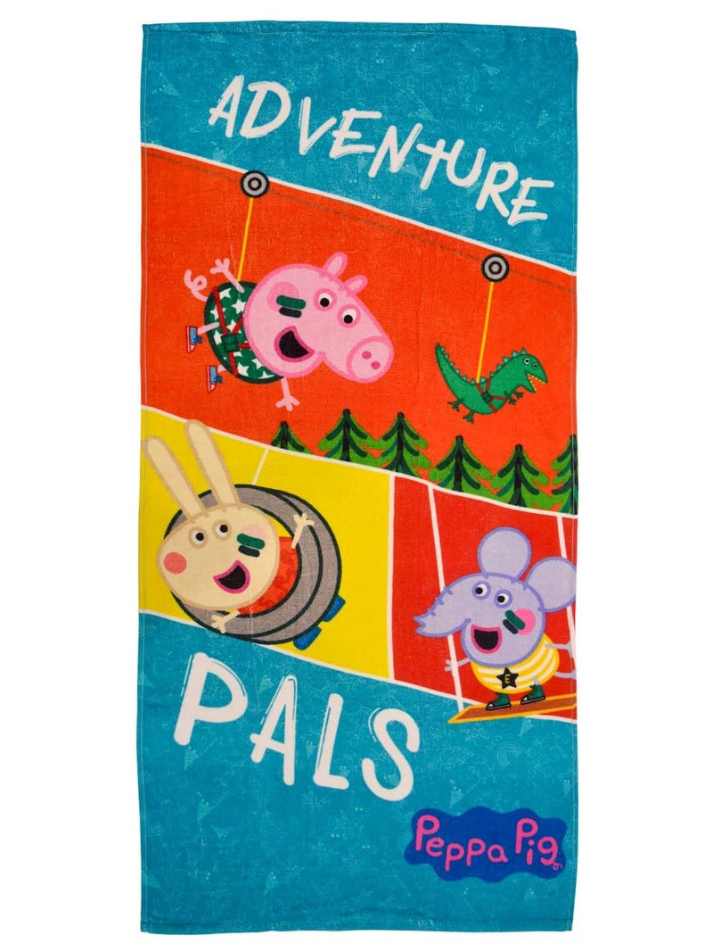 Athom Living Adventure Palms Peppa Pig Kids Cotton Bath Towel,Superhero Themed Soft & Absorbent Towel for Boys & Girls, 60x120cm, 350GSM - Image 4