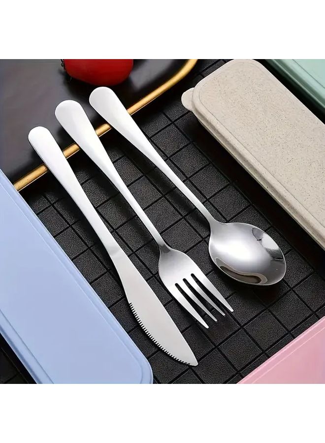 Blue 4 Piece Stainless Steel Cutlery Set With Storage Box - Image 5