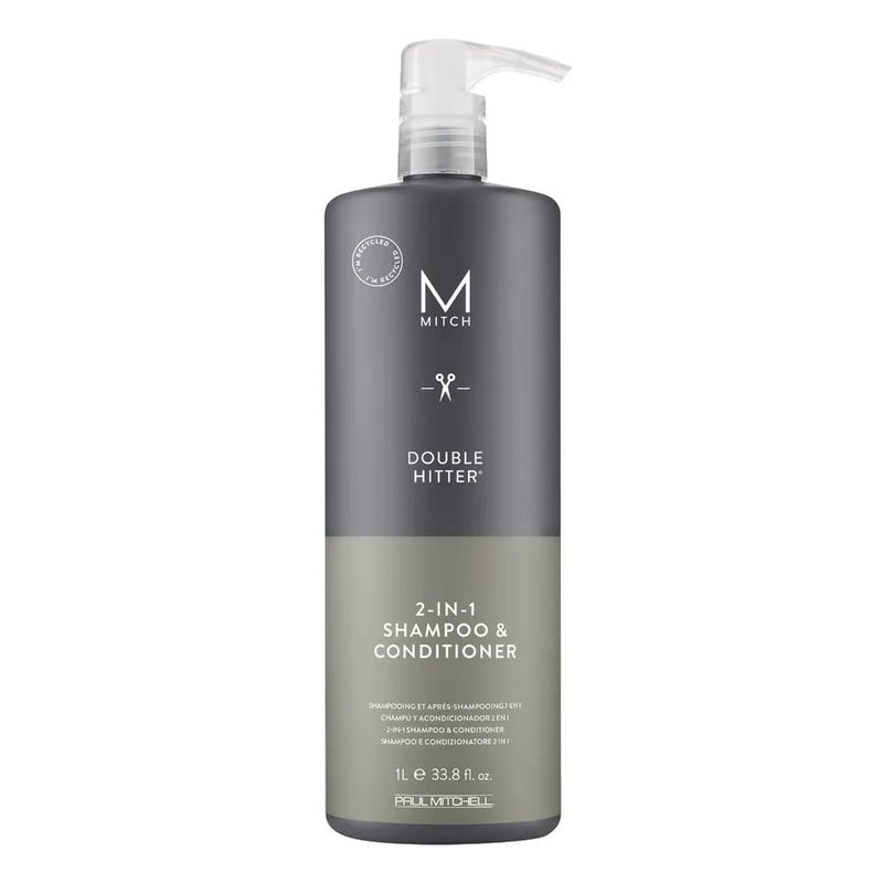 MITCH by Paul Mitchell Double Hitter 2-in-1 Shampoo & Conditioner for Men, For All Hair Types