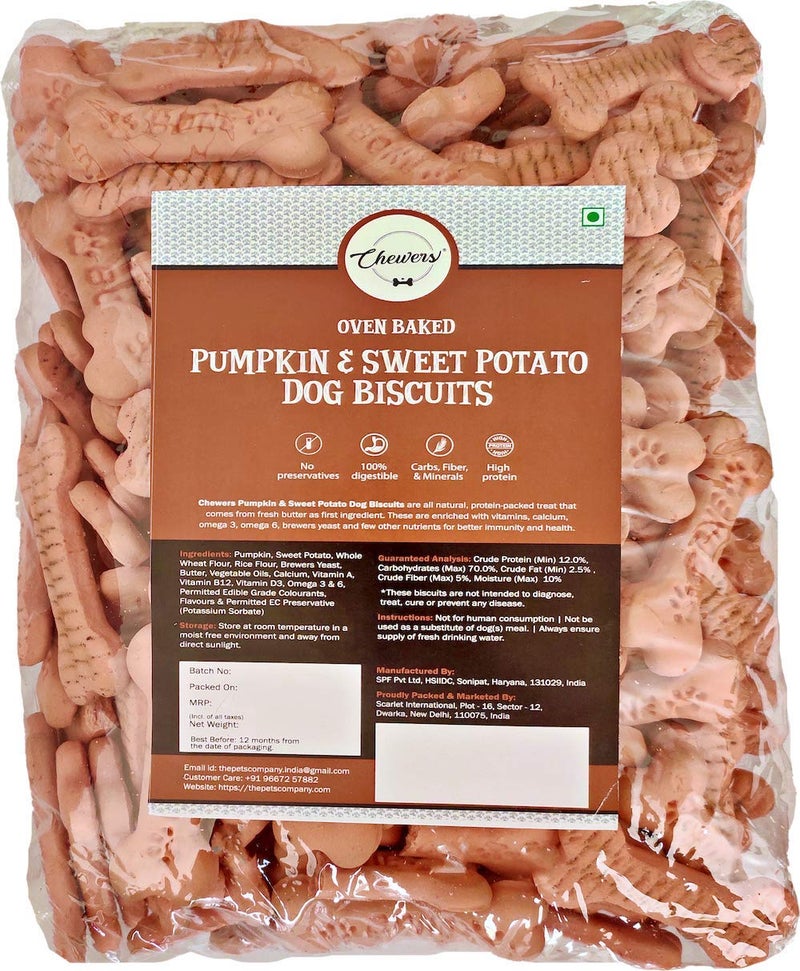 Chewers Pumpkin & Sweet Potato Dog Biscuits, 1 Kg - Image 4