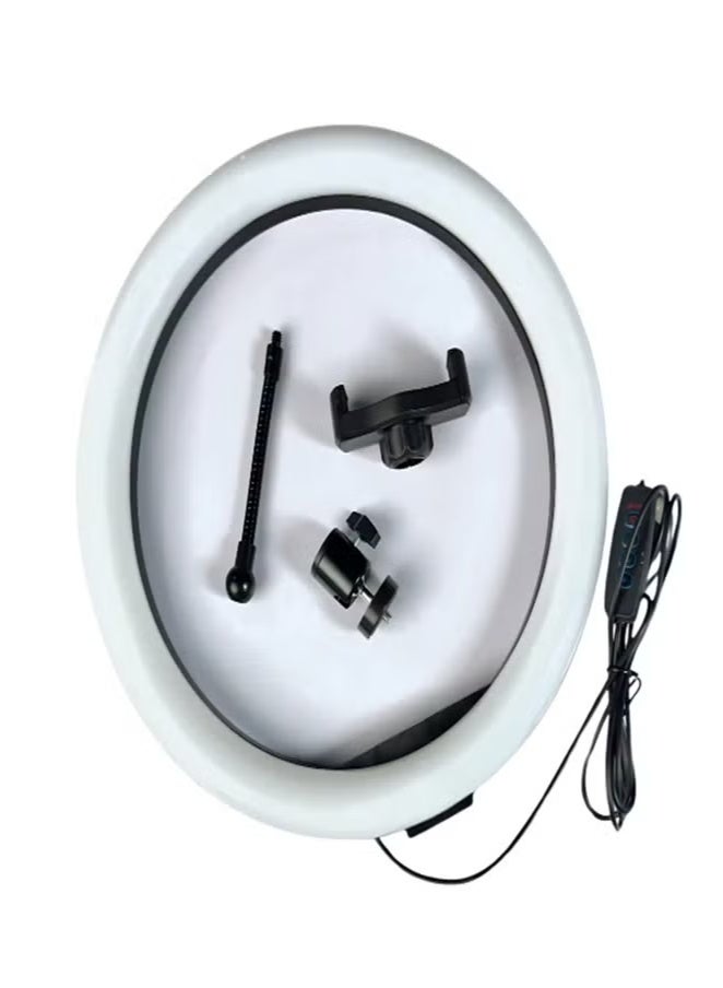 PLOKAMA 18 Inch LED Ring Light with Remote & Phone Holders – Circle Selfie Light for Makeup, YouTube, TikTok, Vlogging, Live Streaming, Photography – White - Image 2