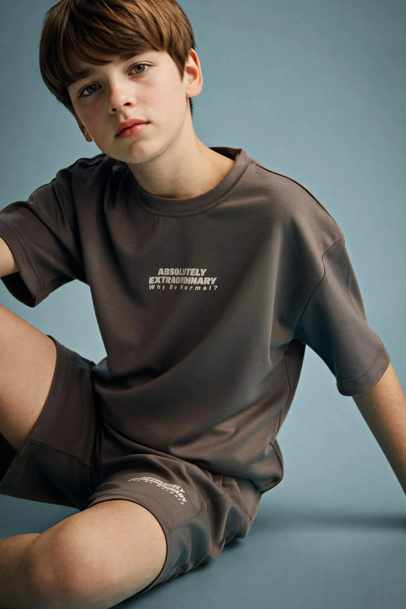 ديفاكتو Boy Oversize Modal Crew Neck T-Shirt