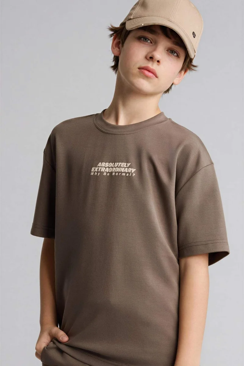 ديفاكتو Boy Oversize Modal Crew Neck T-Shirt