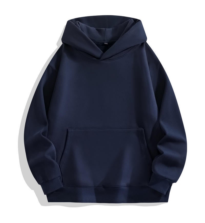 Heavyweight Pure Cotton Round Neck Sweatshirt Bottoming Shirt For Men And Women Sweatshirt Long-Sleeved Top Pure Color Sports Couple Shirt - Image 1
