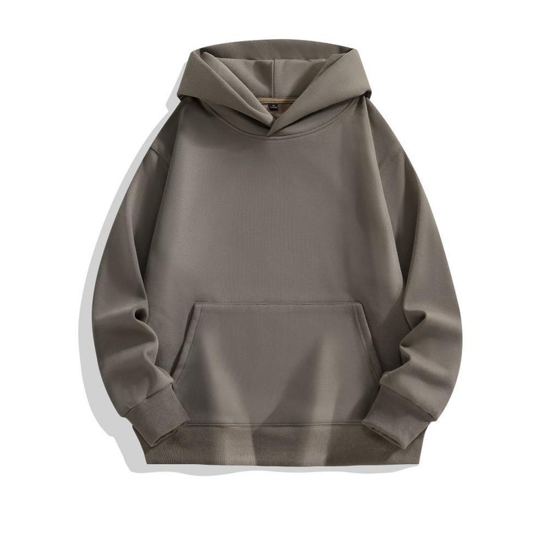 Heavyweight Pure Cotton Round Neck Sweatshirt Bottoming Shirt For Men And Women Sweatshirt Long-Sleeved Top Pure Color Sports Couple Shirt - Image 3