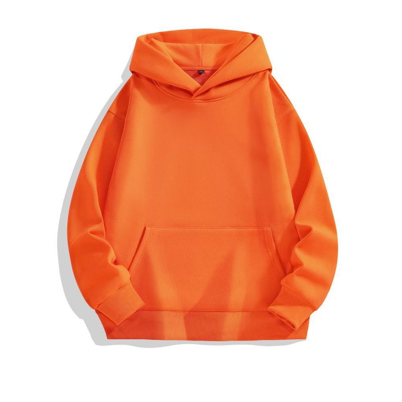 Heavyweight Pure Cotton Round Neck Sweatshirt Bottoming Shirt For Men And Women Sweatshirt Long-Sleeved Top Pure Color Sports Couple Shirt - Image 4