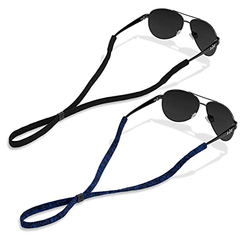 HALF CRESCEN Glasses Strap (Pack of 2) Sports Sunglass Strap Glasses Holder for Men Women (Black,Blue &Black) - Image 4